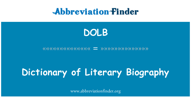DOLB: لغت کی ادبی سوانح حیات