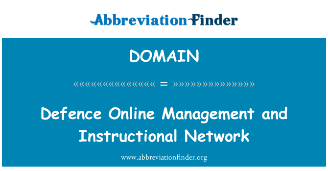 DOMAIN: Obrana on-line řízení a vzdělávací síť