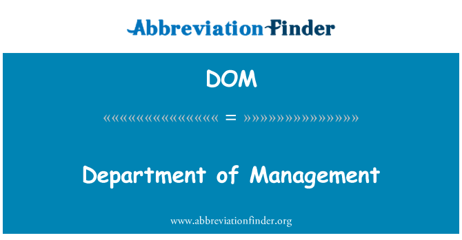 DOM: Yr adran rheoli