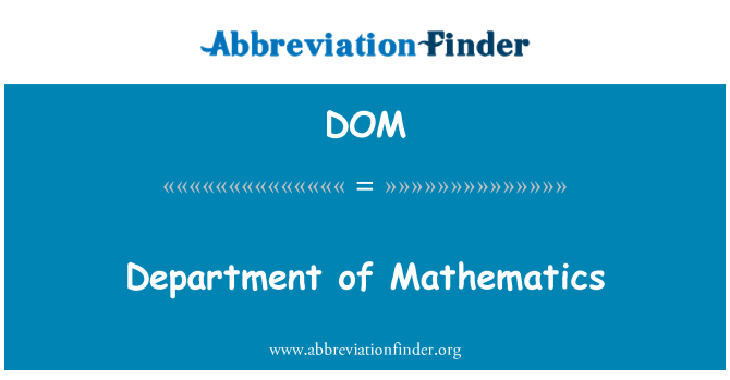 DOM: Wydział matematyki