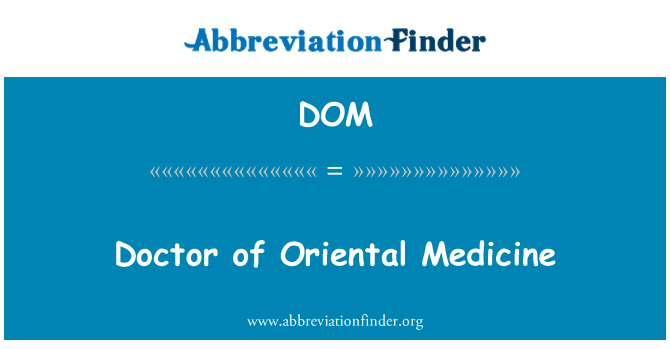 DOM: Dokter obat Oriental