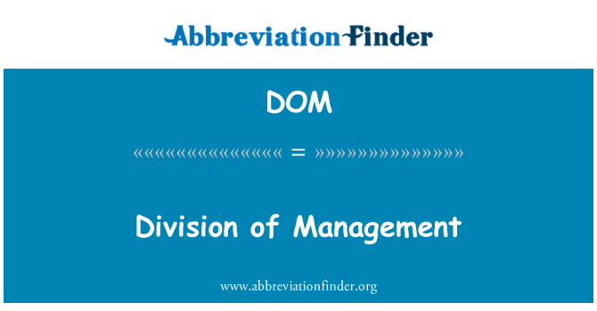 DOM: Yr is-adran rheoli