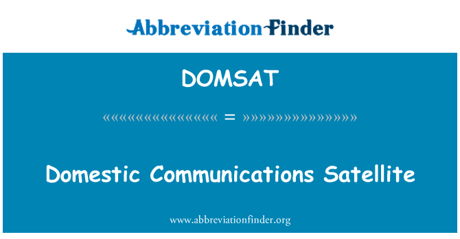 DOMSAT: Domácí komunikační satelit