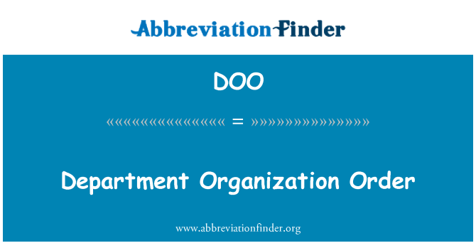DOO: Afdeling organisation rækkefølge