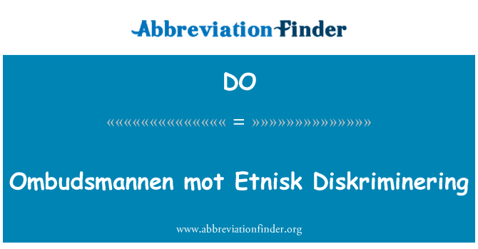 DO: Ombudsmannen चुटकुला Etnisk Diskriminering