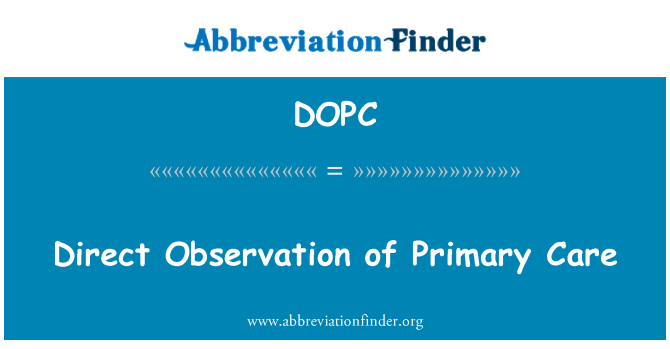 DOPC: Observación directa de la atención primaria