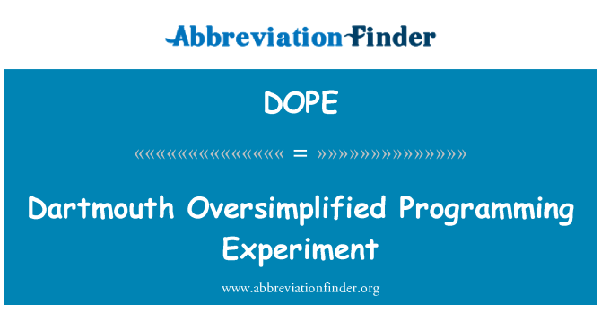 DOPE: Dartmouth unyansert programmering eksperiment