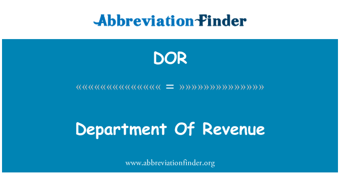 DOR: Departamentu przychodów