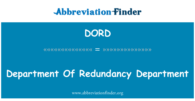 DORD: Département de département de redondance