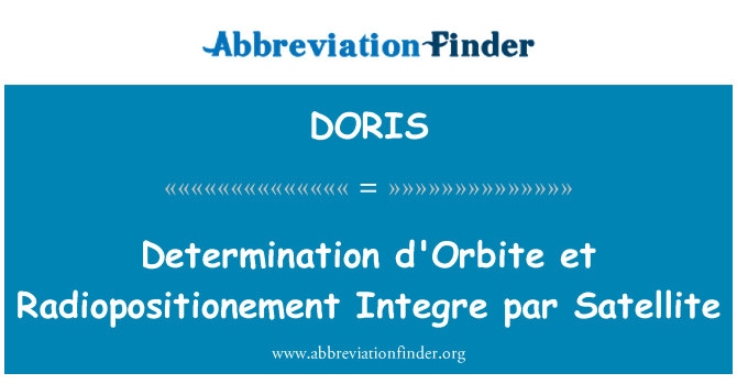 DORIS: Stanovení d'Orbite et Radiopositionement Integre par satelitní