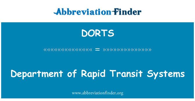 DORTS: Oddelek hitro tranzitnih sistemov
