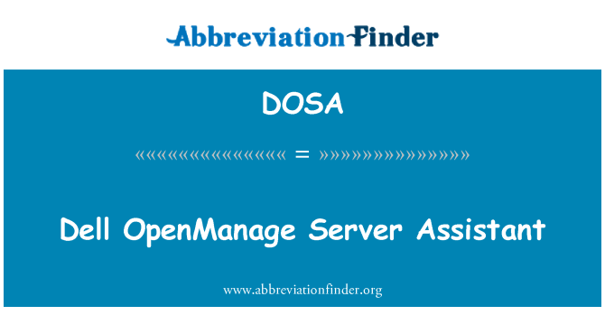 DOSA: 戴尔 OpenManage 服务器助手