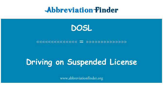 DOSL: Driving on Suspended License