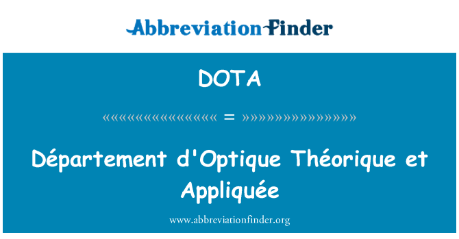 DOTA: Departementet d'Optique Théorique et Appliquée