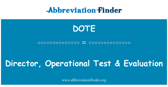 DOTE: Ředitele, provozní Test & Hodnocení
