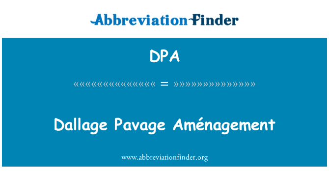 DPA: Dallage Pavage Aménagement