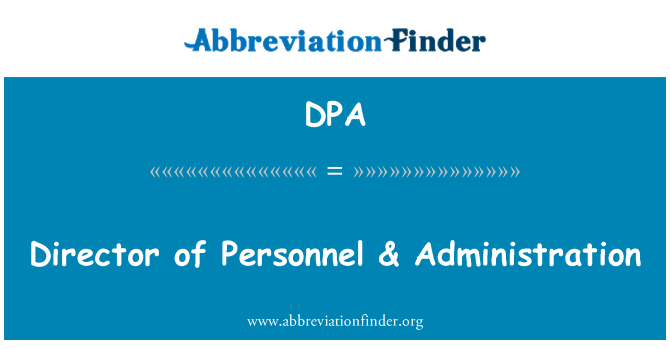 DPA: Direktur personil & administrasi