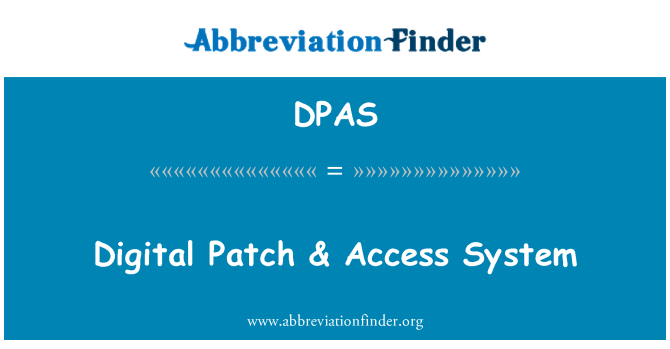DPAS: Digital Patch & Access System