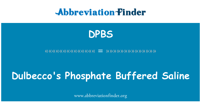 DPBS: Dulbecco la Phosphate en Saline