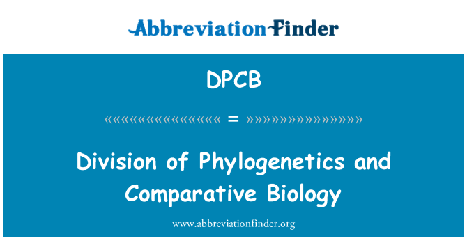 DPCB: Division of Phylogenetics and Comparative Biology