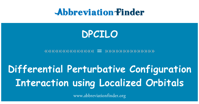 DPCILO: Diferencijalna Perturbative konfiguracija interakciju pomoću lokaliziran orbitale