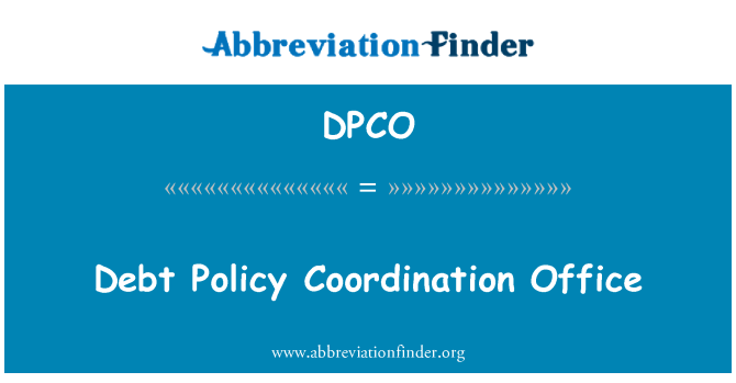DPCO: Bureau de Coordination de la politique de dette