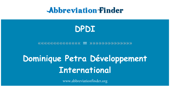 DPDI: Доминик Петра развитие международного