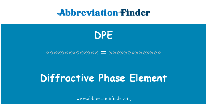 DPE: Elemento fase difractivos