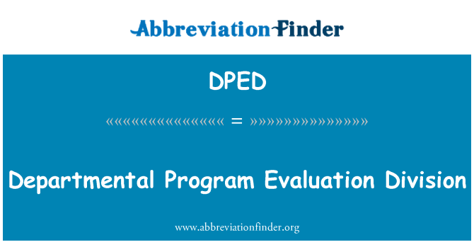 DPED: Divisione di valutazione del programma dipartimentale