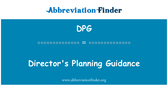 DPG: Guide de planification du directeur