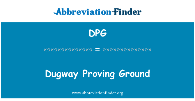 DPG: Dugway Proving Ground