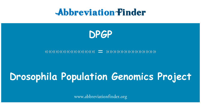 DPGP: Drosophile stanovništvo Genomics projekta