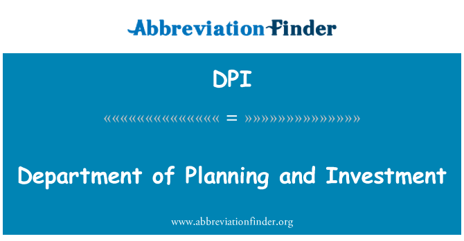 DPI: Institutt for planlegging og investering