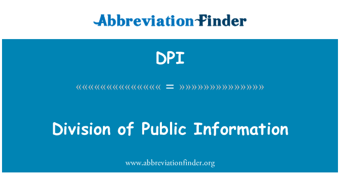 DPI: بخش اطلاعات عمومی