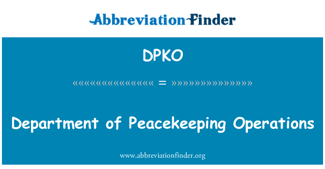 DPKO: Отдел на мироопазващите операции