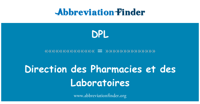 DPL: Yön des eczaneler et des Laboratoires