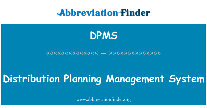DPMS: Sistema di gestione di pianificazione distribuzione