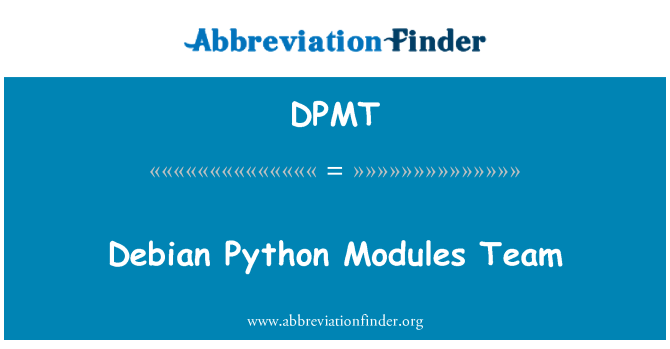 DPMT: 데비안 파이썬 모듈 팀