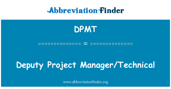 DPMT: ڈپٹی پروجیکٹ مینیجر/تکنیکی
