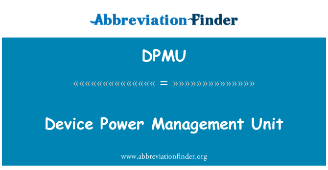 DPMU: Đơn vị quản lý thiết bị điện