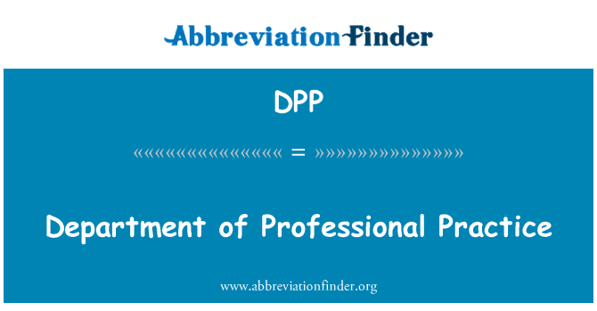 DPP: Dipartimento di professionale pratica