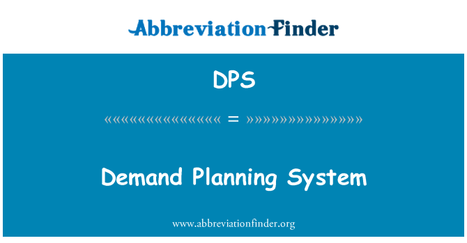 DPS: Efterfrågan planeringssystem