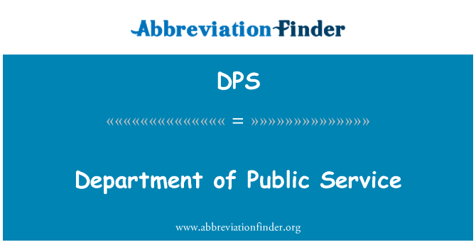 DPS: Jabatan Perkhidmatan awam