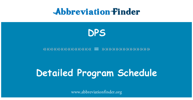 DPS: Podrobný Program plán