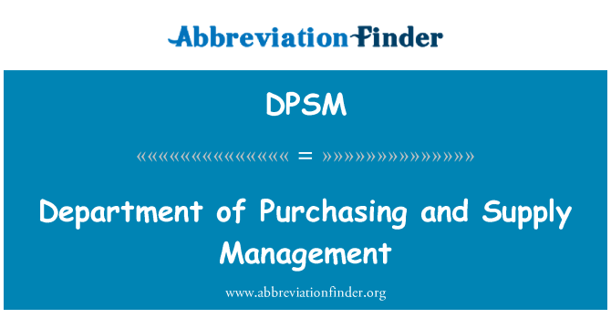 DPSM: Departemen pembelian dan manajemen suplai