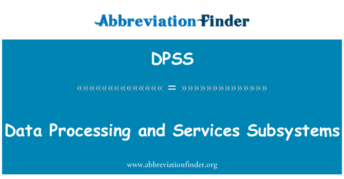 DPSS: עיבוד נתונים ומספק שירותים