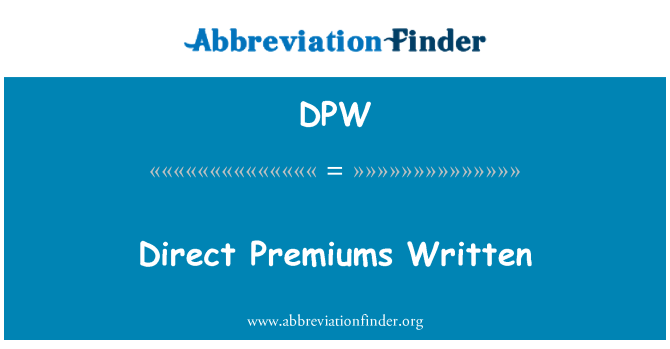 DPW: Primes directes souscrites