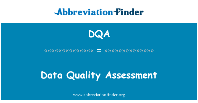 DQA: Avaliação de qualidade de dados