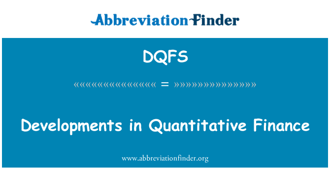 DQFS: Події в кількісний Фінанси