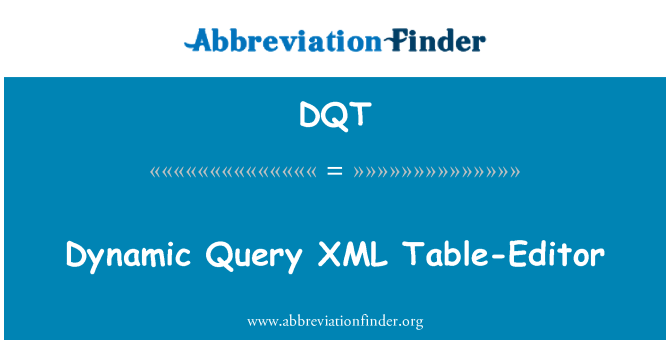 DQT: Динамична заявка XML таблица-редактор